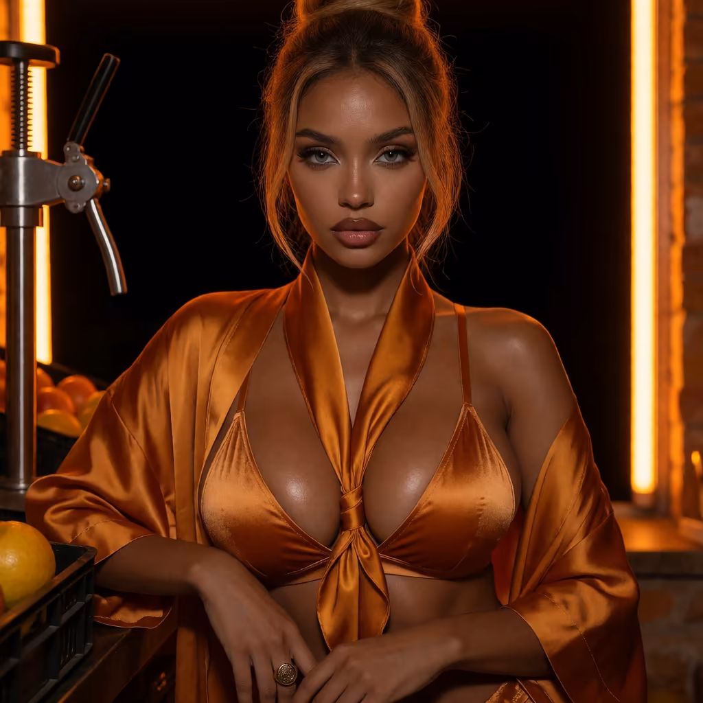 nsfw vid — a character portrait shot in a juicebar setting